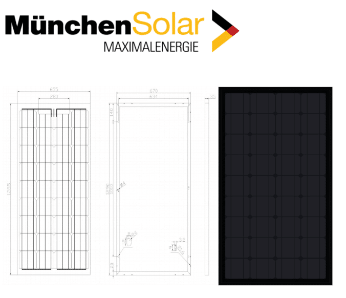 Solarmodul 130 Watt Monokristallin in Schwarz