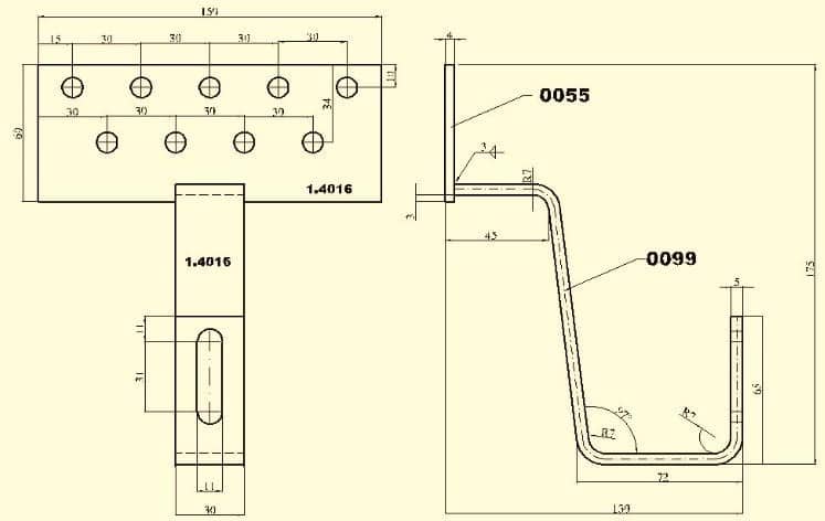 1 Stück Edelstahl - Dachhaken A2 für Dachsteine, Dachpfannen