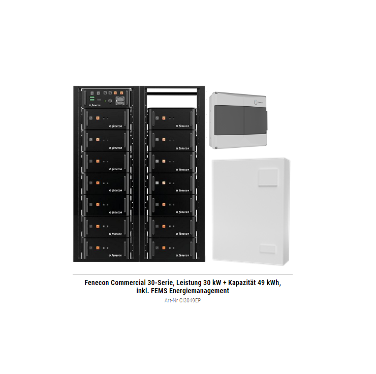 Fenecon Commercial 30-Serie, Leistung 30 kW + Kapazität 49 kWh, inkl. FEMS Energiemanagement