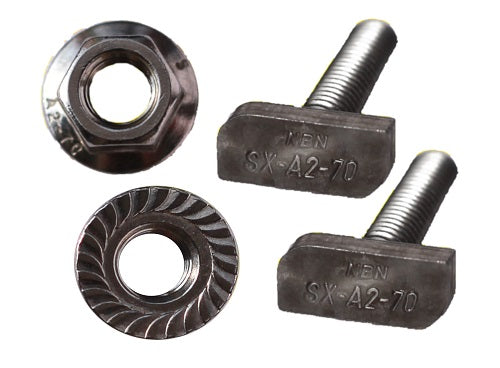 Hammerkopfschrauben M8 x 30mm + Sperrzahnmuttern A2