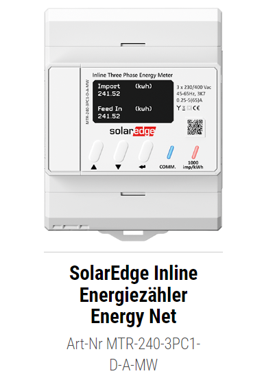 SolarEdge Inline Energiezähler Energy Net