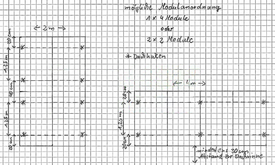 1000Watt Inselanlage mit Batterie Speicher / inkl. Montagematerial für Dachpfannen