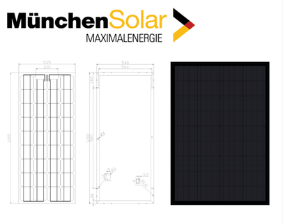 Solarmodul 100 Watt Monokristallin in Schwarz