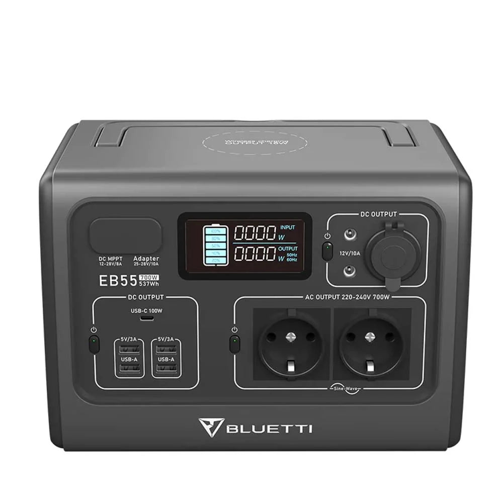 Bluetti PowerOak EB55 Powerstation 700W 537Wh Grau