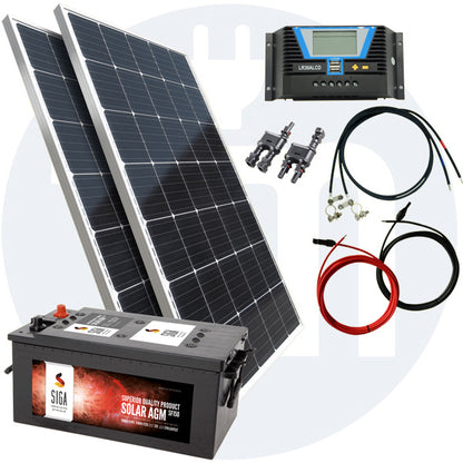 260 Watt 12V 230V Inselanlage Basis Solar Set