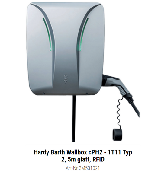 Hardy Barth Wallbox cPH2 1T22, Typ 2, 5m glatt, RFID