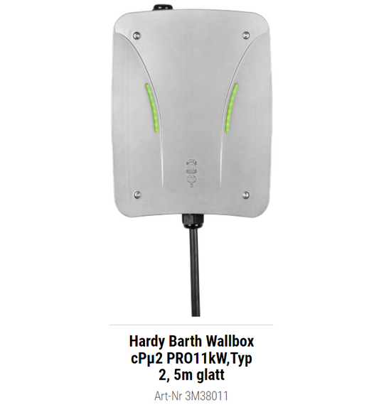 Hardy Barth Wallbox cPµ2 PRO11kW,Typ 2, 5m glatt