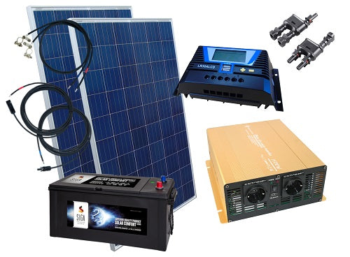 1000Watt Inselanlage mit Batterie Speicher / inkl. Montagematerial für Flachdach