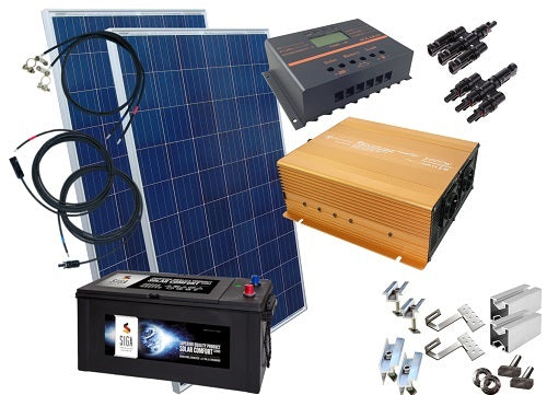 1500Watt Inselanlage mit Batterie Speicher / inkl. Montagematerial für Pfannendach