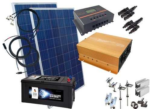 1500Watt Inselanlage mit Batterie Speicher / inkl. Montagematerial für Flachdach