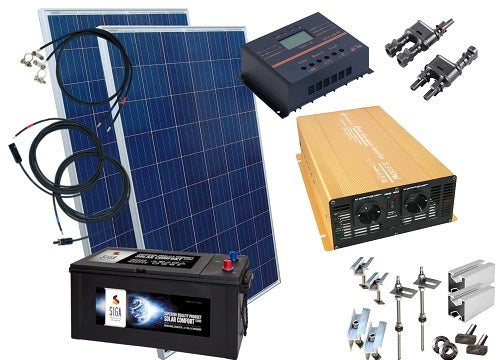 2,0KW Inselanlage mit Batterie Speicher / inkl. Montagematerial für Flachdach