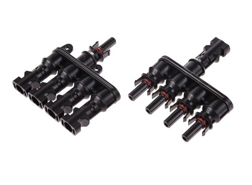 1 Paar Y 4-fach T Stecker für Photovoltaik Solarkabel Montage