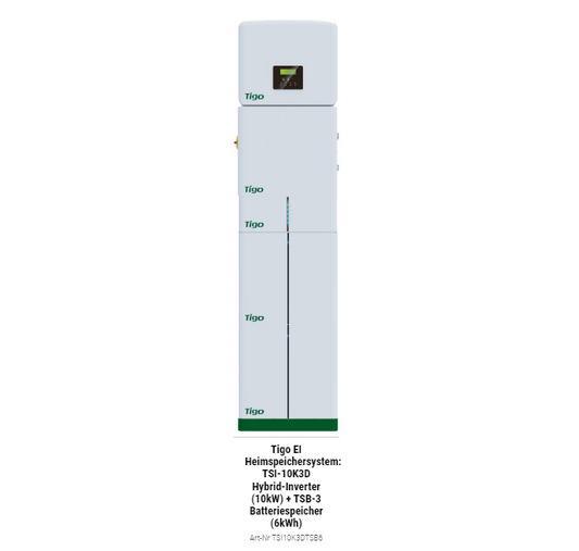 Tigo EI Heimspeichersystem: TSI-10K3D Hybrid-Inverter (10kW) + TSB-3 Batteriespeicher (6kWh)