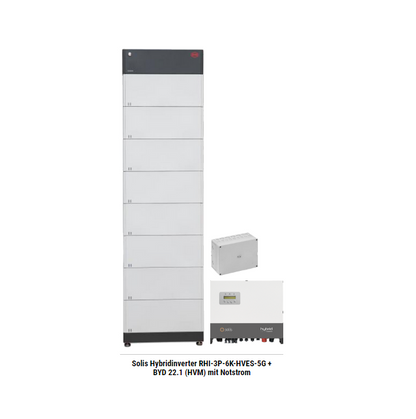 Solis Hybridinverter RHI-3P-6K-HVES-5G + BYD 22.1 (HVM) mit Notstrom