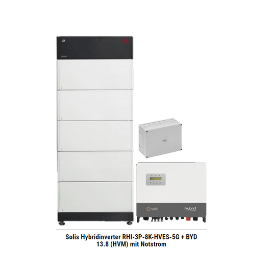 Solis Hybridinverter RHI-3P-8K-HVES-5G + BYD 13.8 (HVM) mit Notstrom