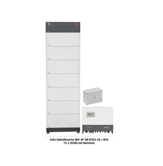 Solis Hybridinverter RHI-3P-8K-HVES-5G + BYD 19.3 (HVM) mit Notstrom