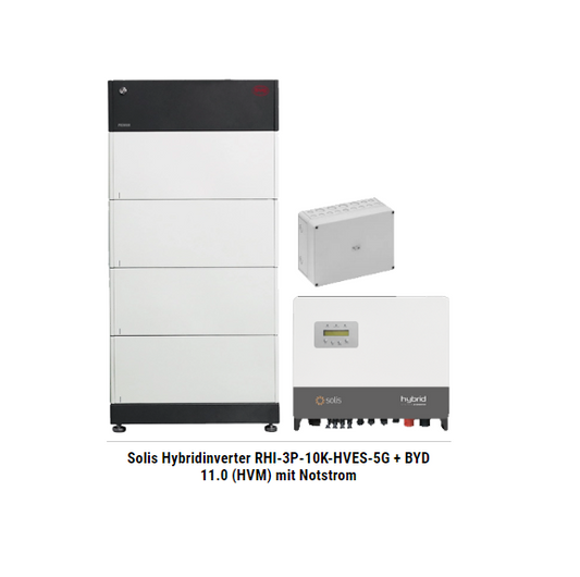 Solis Hybridinverter RHI-3P-10K-HVES-5G + BYD 11.0 (HVM) mit Notstrom