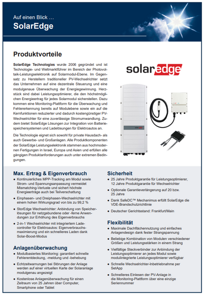 SolarEdge SE 66.6K Synergy (2x Secondary Unit notwendig)