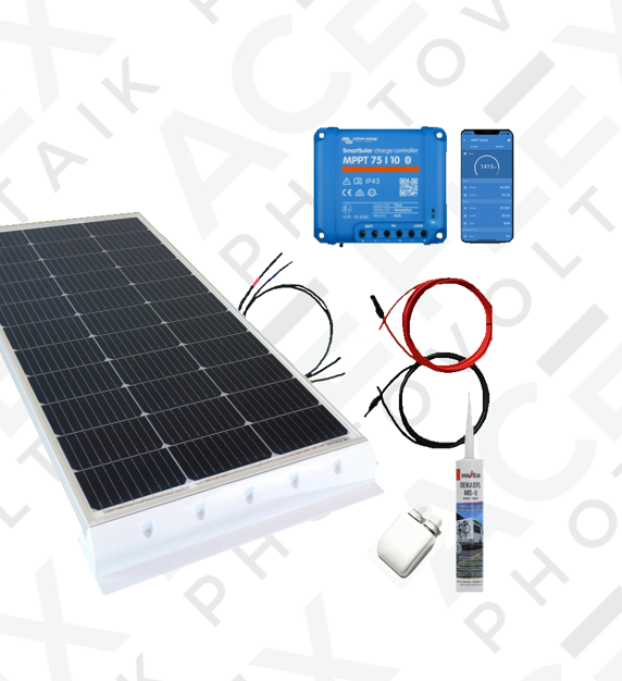 300 Watt Wohnmobilsolaranlage Set mit Victron 100/20 inkl. Bluetooth in weiß