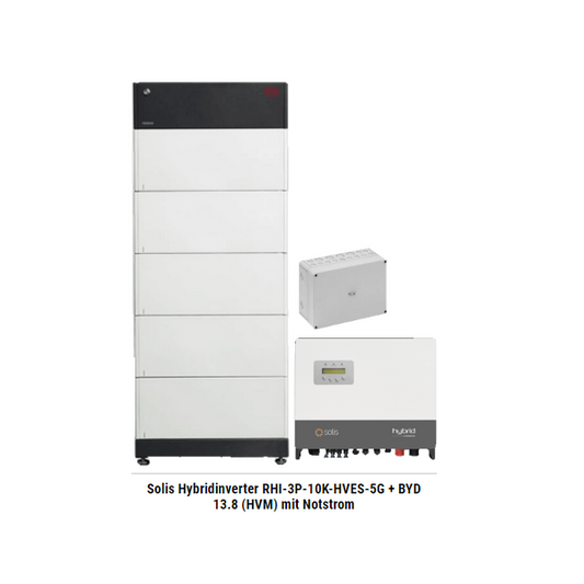 Solis Hybridinverter RHI-3P-10K-HVES-5G + BYD 13.8 (HVM) mit Notstrom