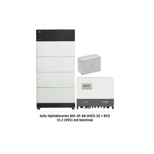 Solis Hybridinverter RHI-3P-8K-HVES-5G + BYD 10.2 (HVS) mit Notstrom