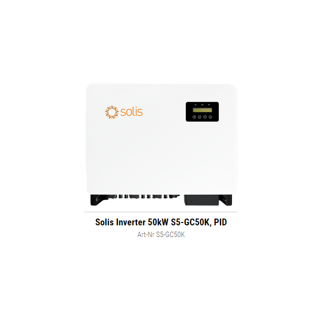 Solis Inverter 50kW S5-GC50K, PID