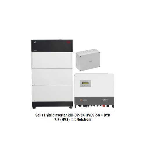Solis Hybridinverter RHI-3P-5K-HVES-5G + BYD 7.7 (HVS) mit Notstrom