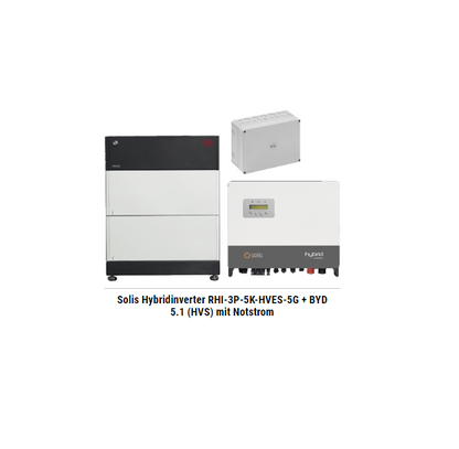 Solis Hybridinverter RHI-3P-5K-HVES-5G + BYD 5.1 (HVS) mit Notstrom
