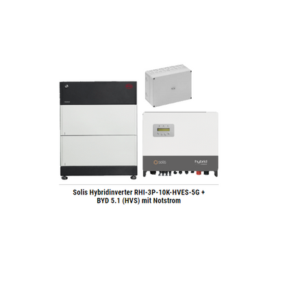 Solis Hybridinverter RHI-3P-10K-HVES-5G + BYD 5.1 (HVS) mit Notstrom