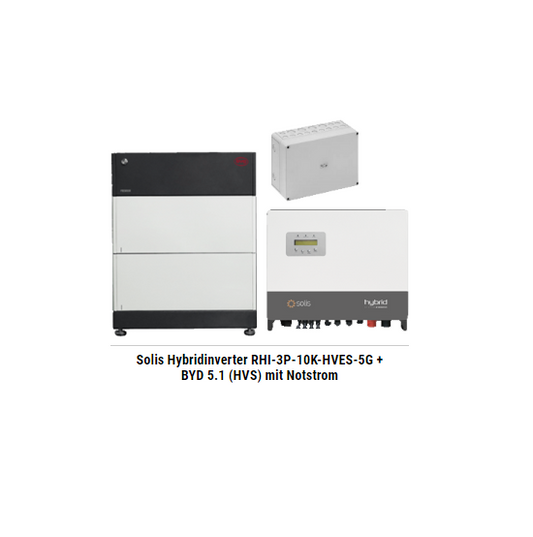 Solis Hybridinverter RHI-3P-10K-HVES-5G + BYD 5.1 (HVS) mit Notstrom