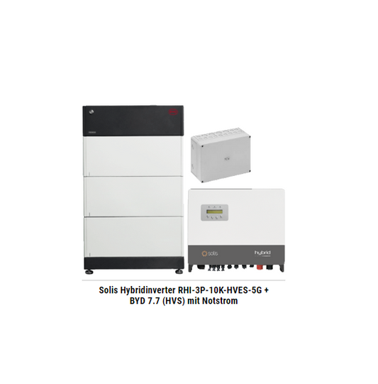 Solis Hybridinverter RHI-3P-10K-HVES-5G + BYD 7.7 (HVS) mit Notstrom