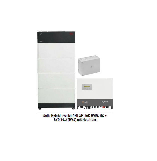 Solis Hybridinverter RHI-3P-10K-HVES-5G + BYD 10.2 (HVS) mit Notstrom