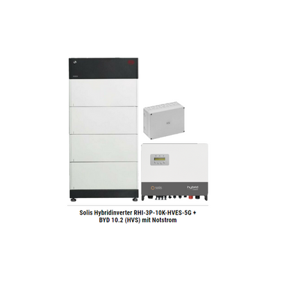 Solis Hybridinverter RHI-3P-10K-HVES-5G + BYD 10.2 (HVS) mit Notstrom