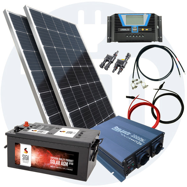 260 Watt 12V 230V Inselanlage Basis Solar Set