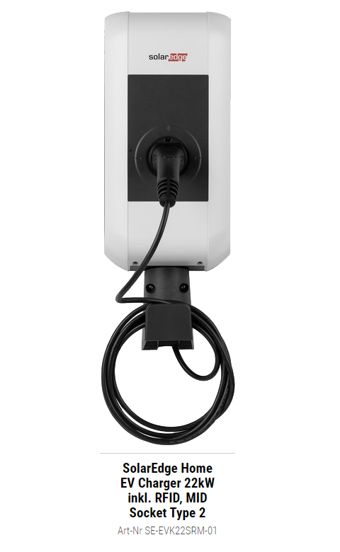 SolarEdge Home EV Charger 22kW inkl. RFID & MID Socket Type 2