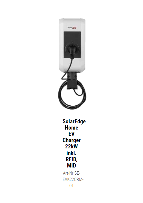 SolarEdge Home EV Charger 22kW inkl. RFID, MID