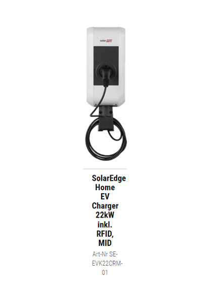 SolarEdge Home EV Charger 22kW inkl. RFID, MID