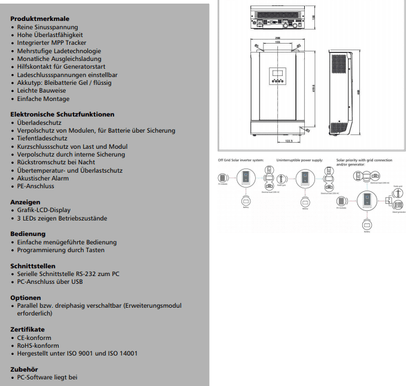 STECA SOLARIX PLI 2400-24 Hybrid Insel Wechselrichter
