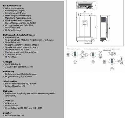 STECA SOLARIX PLI 5000-48 48V Hybrid Wechselrichter