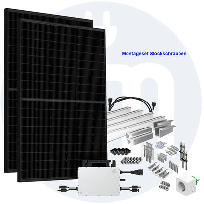 Balkonkraftwerk 860W HMS-800W-2T Bifazial Full Black