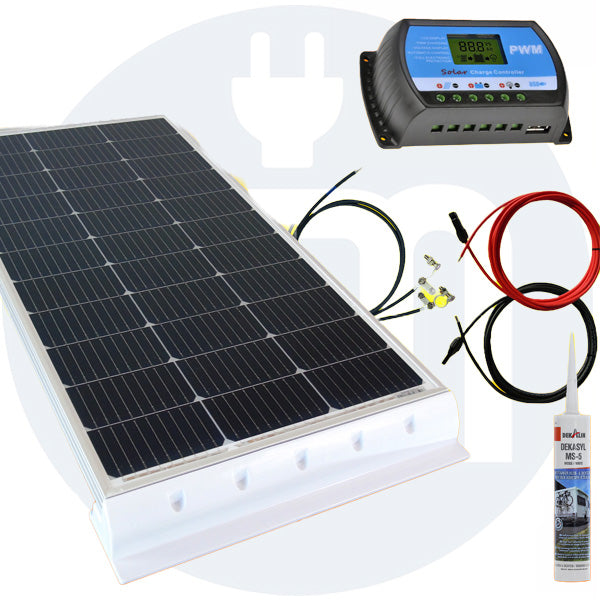 100 Watt Wohnmobil Solaranlage 12 Volt Set in weiß erweiterbar
