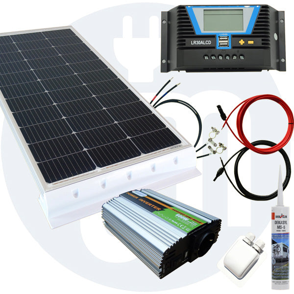 100 Watt Wohnmobil Solaranlage 12 Volt Set in weiß erweiterbar