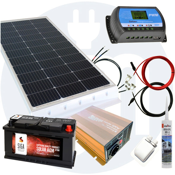 130 Watt Wohnmobil Camping Solaranlage, 12 Volt SET
