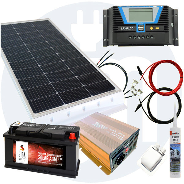130 Watt Wohnmobil Solaranlage 12 Volt Set erweiterbar