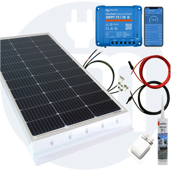 130 Watt Wohnmobil Solaranlage Set mit Victron 75/10 inkl. Bluetooth