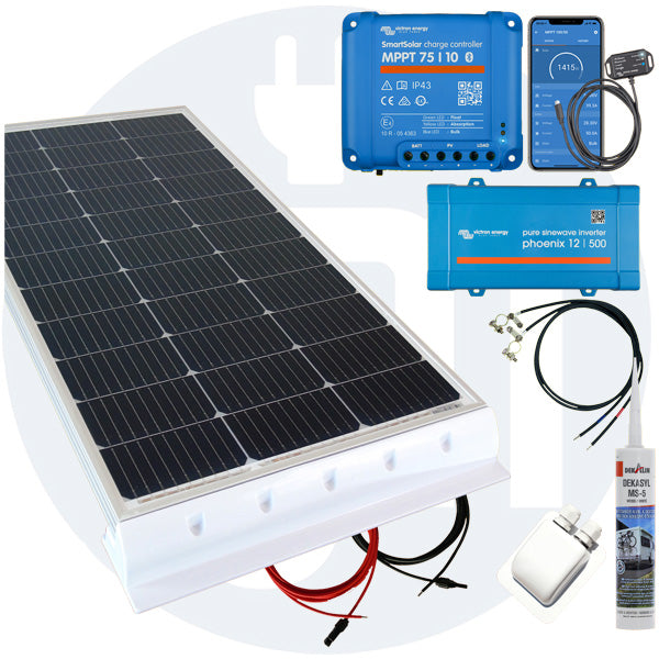 130 Watt Wohnmobil Solaranlage Set mit Victron 75/10 inkl. Bluetooth