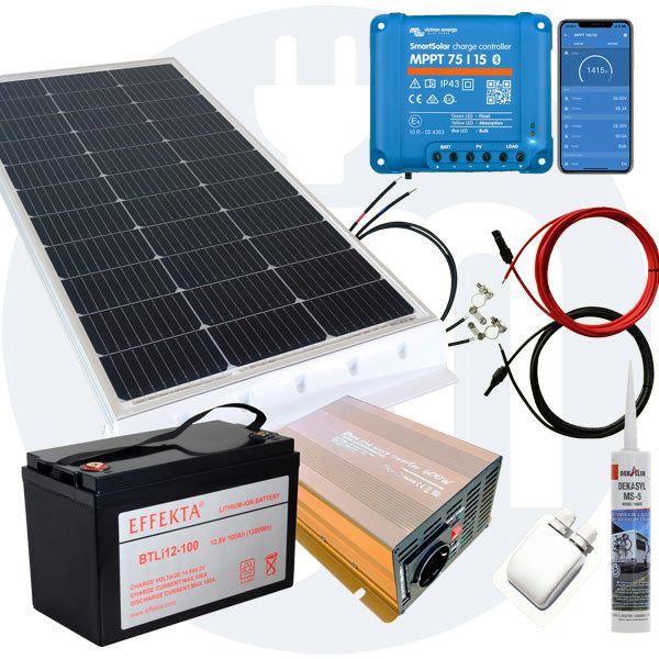 150 Watt Wohnmobil Solaranlage Set mit Victron 75/15 inkl. Bluetooth