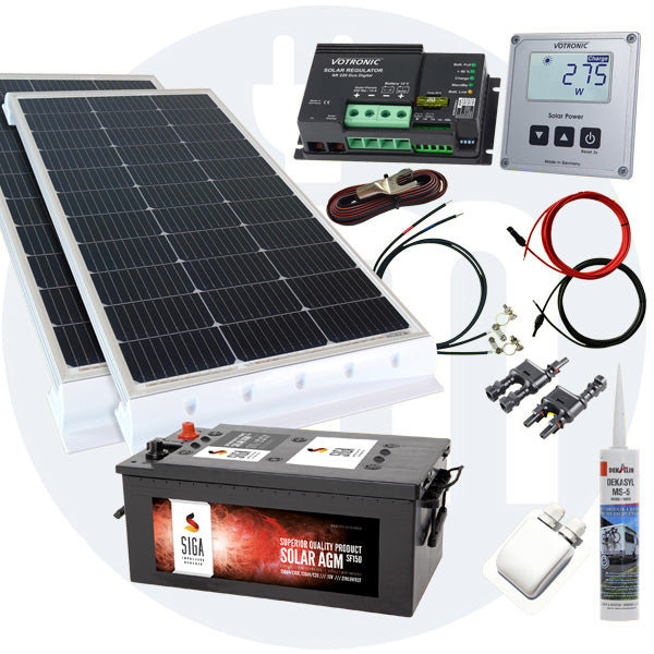 260 Watt Wohnmobil Solaranlage Votronic PWM oder MPPT in weiß