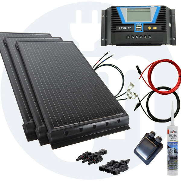 300 Watt Wohnmobil Solaranlage 12 Volt Set in weiß oder schwarz