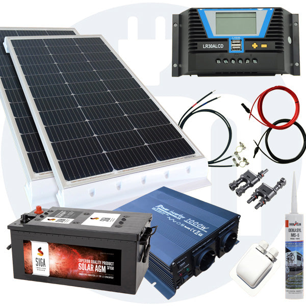 260 Watt Wohnmobil Solaranlage 12 Volt Set in weiß
